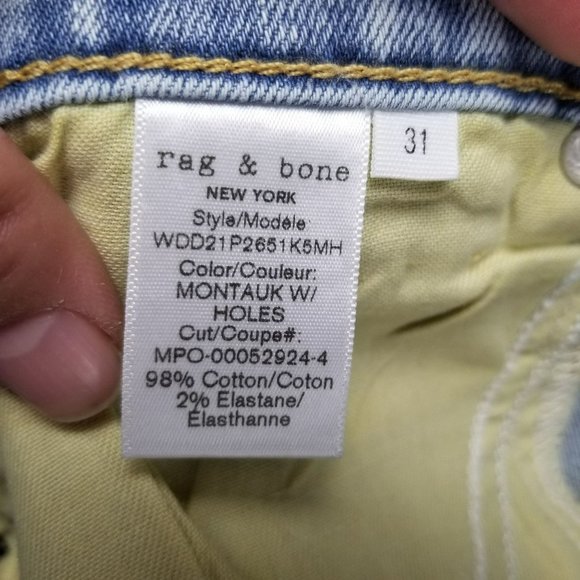 Rag & Bone Jeans Womens 31 Cate Stretch Mid Rise Ankle Skinny Distressed NWT - Picture 16 of 16